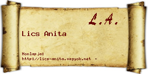 Lics Anita névjegykártya